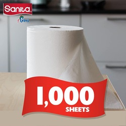 Sanita Gipay East Cut Tissue Roll, 1000 Sheets x 3 Ply