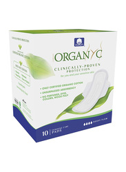 Organyc Hypoallergenic 100% Organic Cotton Panty Liners, Multicolour, 10 Pads