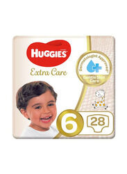 Huggies Extra Care Diapers, Size 6, 15+ Kg, 28 Count