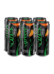 Green Cola No Added Sugar Orange Flavor Carbonated Drink with Sweeteners, 6 x 330ml