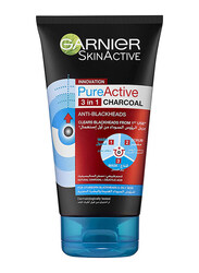 Garnier Pure Active 3-in-1 Charcoal Face Wash, 150ml