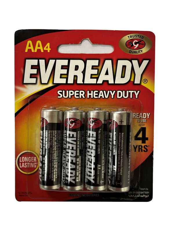 

Eveready Super Heavy Duty AA Battery, 4 Pieces, Multicolour