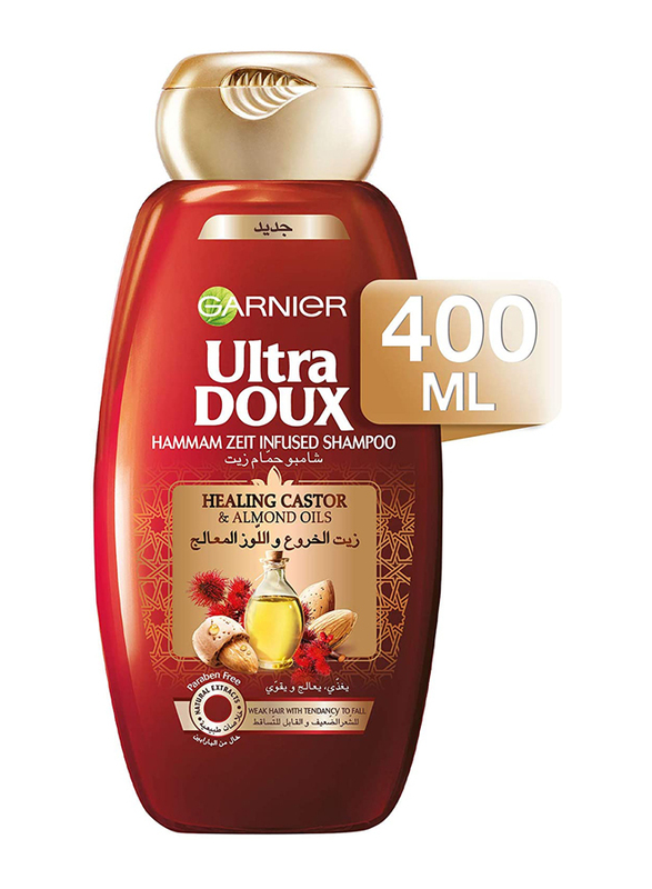 Garnier Ultra Doux Almond Castor Oil Shampoo, 400ml