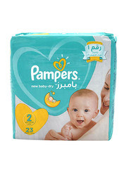 Pampers New Baby-Dry Diapers, Size 2, Mini, 3-6 kg, Carry Pack, 23 Count