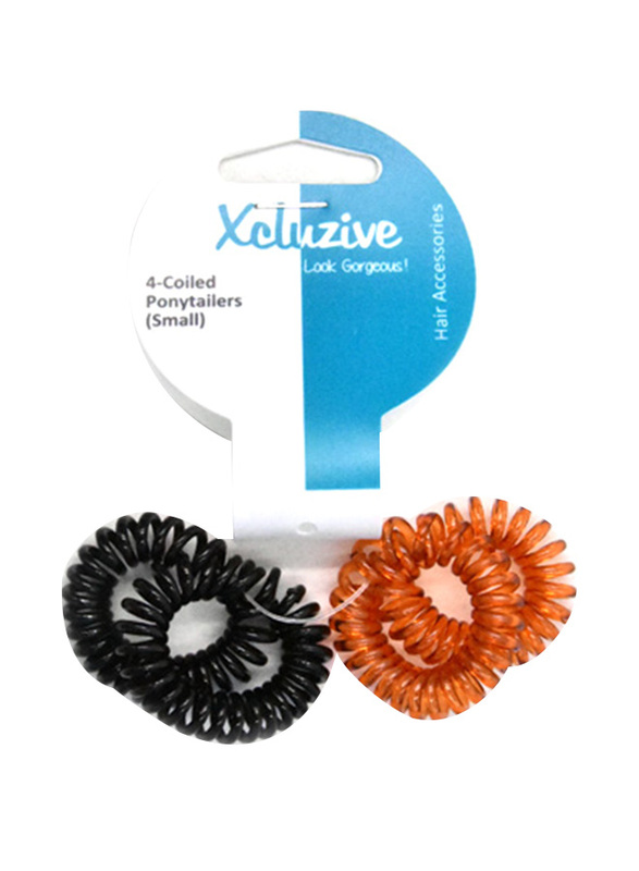 Xcluzive 4 Coiled Ponytailers Headbands, Small