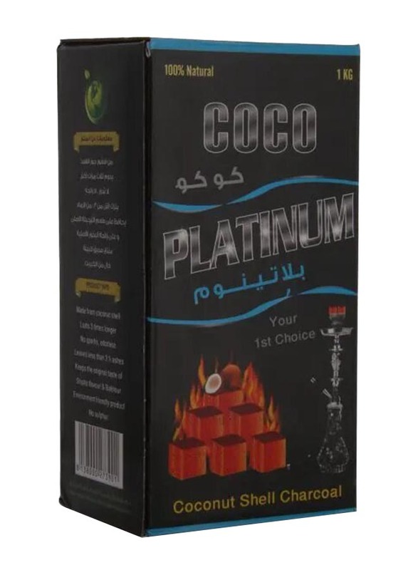 Coco Platinum Coconut Shell Charcoal, 1 Kg, Black