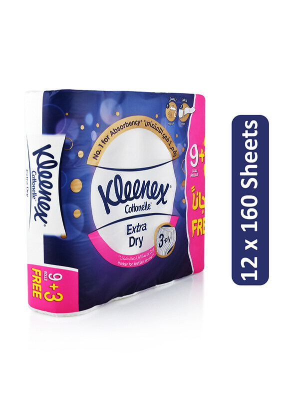 

Kleenex Cottonelle Extra Dry Toilet Tissues - 12 x 160 Sheets