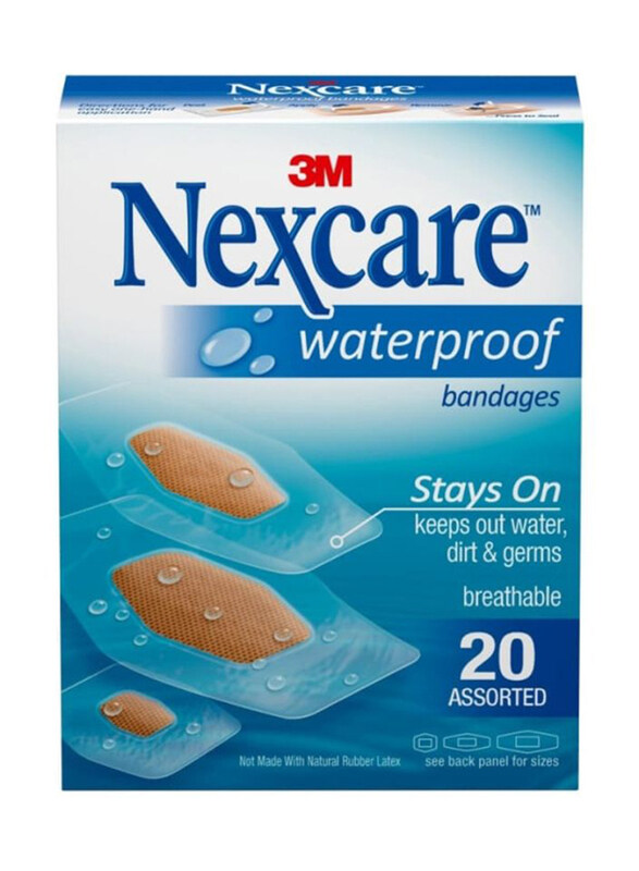 

Nexcare Waterproof Bandage, Assorted Sizes, 20 Strips