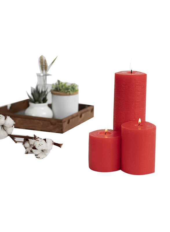 

Generic Pillar 3 Piece Candles, 849093, Red