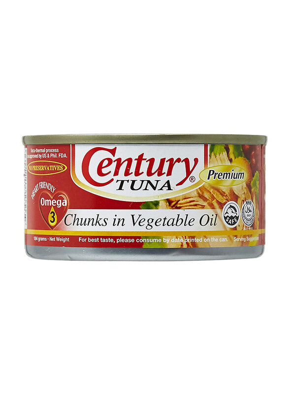 

Century Premium Tuna Chunks in Vegetable Oil, 184g