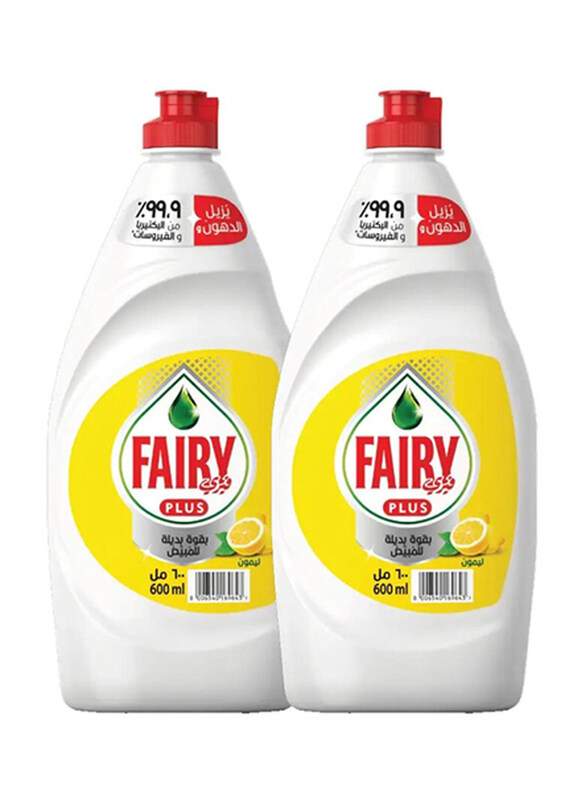 

Fairy Lemon Plus Dishwashing Liquid, 2 x 600ml