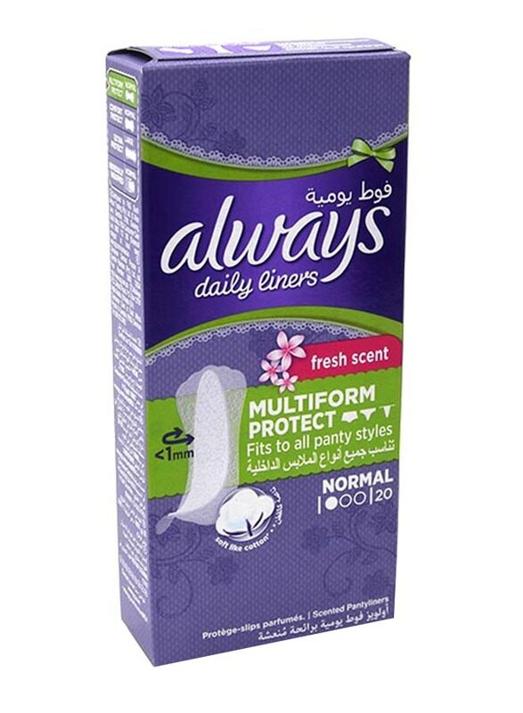 

Always Fresh Scent Multiform Protect Daily Liners, Normal, 20 Pads