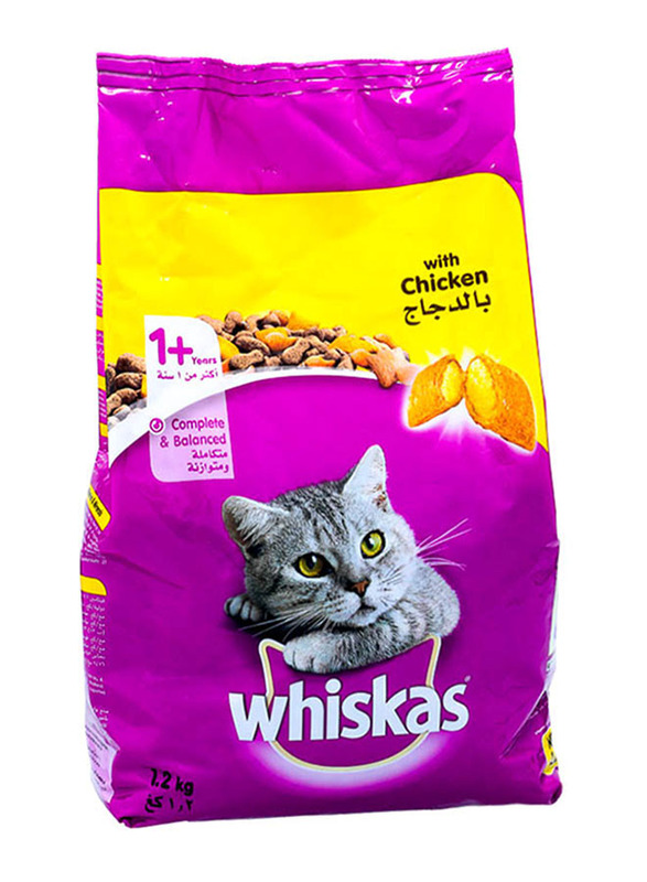 Whiskas Chicken Dry Cat Food for Adult Cat 1.2kg DubaiStore