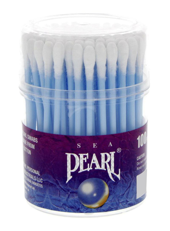 Pearl Cotton Bud Set, White/Blue, 100 Pieces