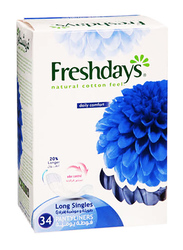 Freshdays Sanita Freshdays Singles Panty Liners, White, 34 Pieces