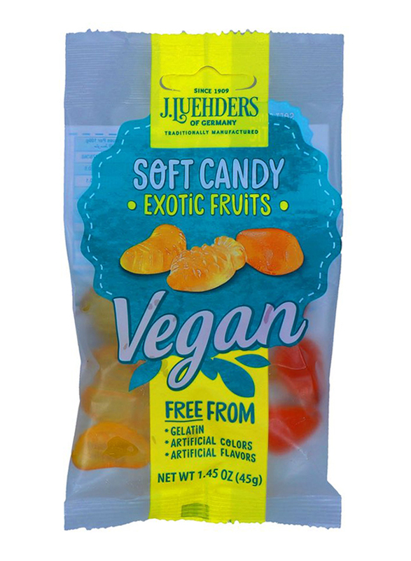 J.Luehders Vegan Exotic Fruits Soft Candies, 45g