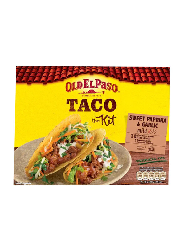 

Old El Paso Garlic and Paprika Crunchy Taco Kit, 308g