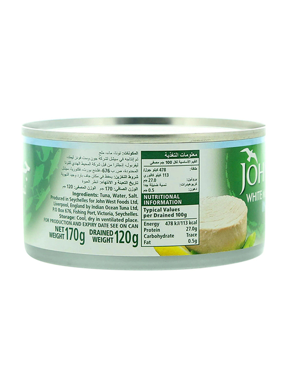 John West White Meat Tuna Solid In Water, 170g