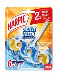 Harpic Active Fresh Sparkling Citrus Toilet Cleaner Rim Block, Multicolour, 35g