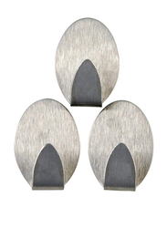 Metal Door Oval Hook, 3 Piece, Silver