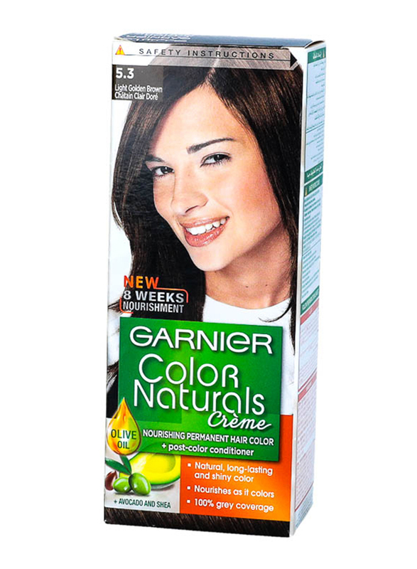 Garnier Color Naturals Nourishing Cream Hair Color, 5.3 Light Golden Brown, 40ml