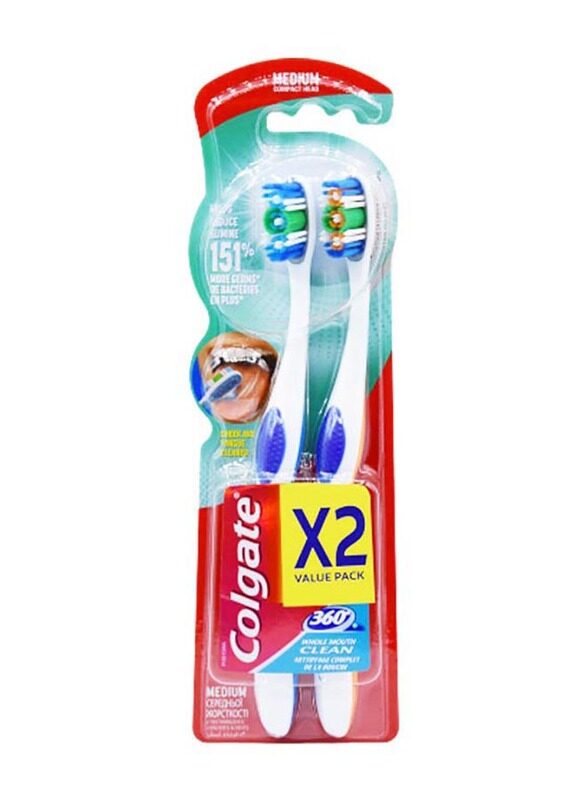 

Colgate 360 Degree Toothbrush, 2 Pieces