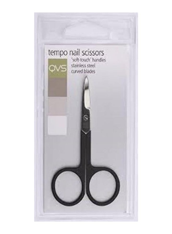 QVS Curved Blades Nail Scissors, Black