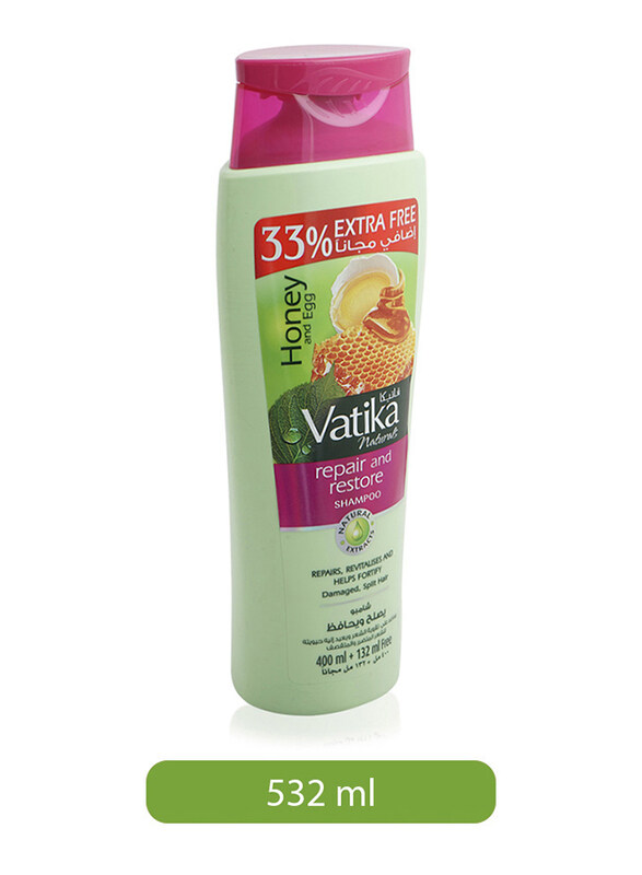 

Vatika Honey and Egg Extract Repair and Restore Shampoo for Damaged Hair, 400ml