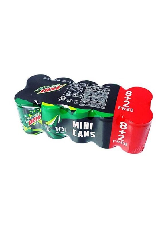 

Mountain Dew Soft Drink Can, 10 x 150ml