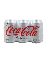Coca Cola Light Carbonated Soft Drink, 6 Cans x 330ml