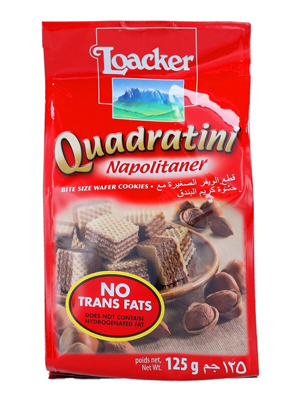 

Loacker Quadrating Napolitano Bite Size Wafers Cookies, 125g