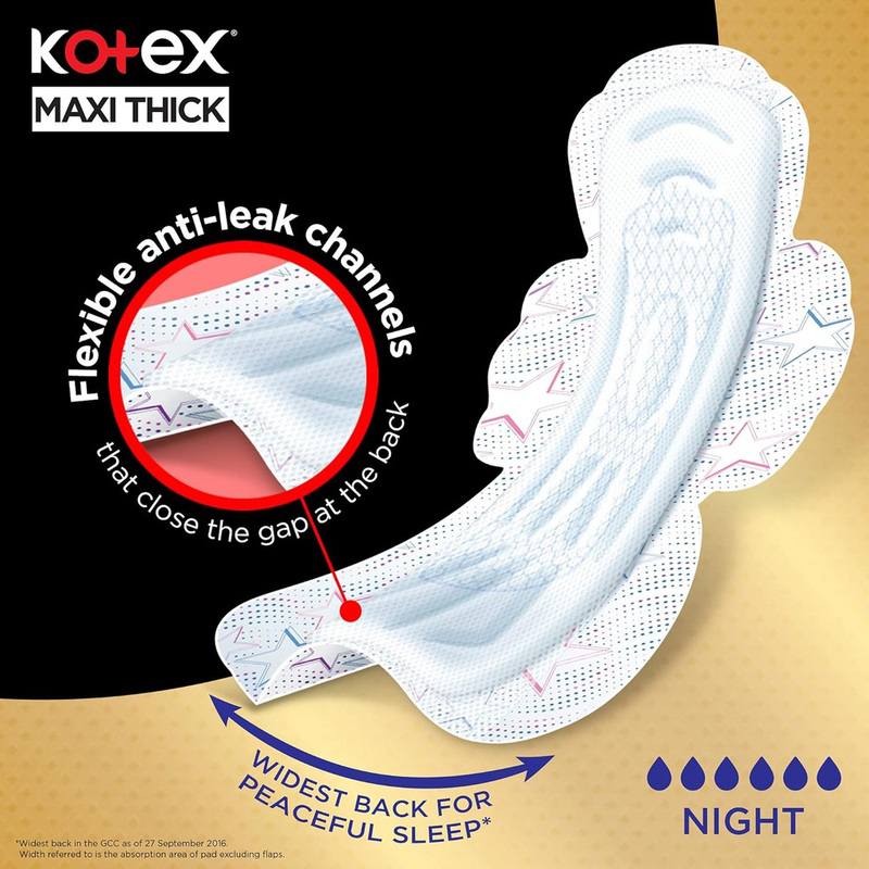 Kotex Nighttime Maxi Sanitary Pads with Wings, 24 Piece