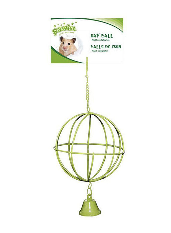 

Pawise Blue Hay Ball Feeder for Rodents with Bell, Green