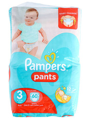 Pampers Pants, Size 3, Midi, 6-11 kg, Jumbo Pack, 60 Count
