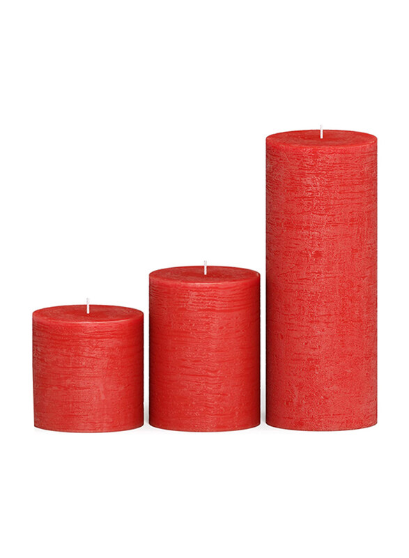 

Generic Pillar 3 Piece Candles, 849011, Red