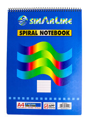 Sinarline Top Spiral Notebook, 210 x 295mm, 80 Sheets, 56 GSM, A4 Size, Blue