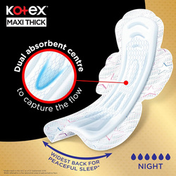 Kotex Nighttime Maxi Sanitary Pads with Wings, 24 Piece