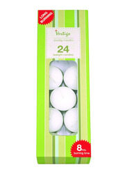 Vertigo Quality Tea Light Candles, 14gm x 24 Pieces, White