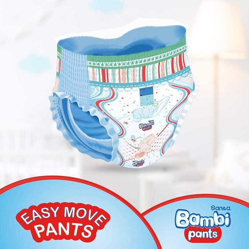 Sanita Bambi Pants Baby Diapers, Size 4, Large, 8-14 kg, 50 Counts