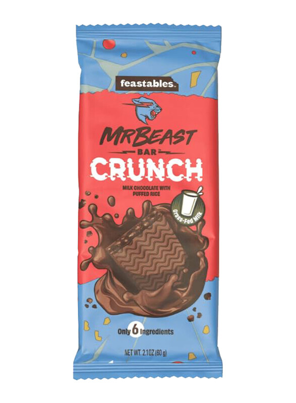 

Feastables MrBeast Bar Crunch Milk Chocolate with Puff Rice, 60g