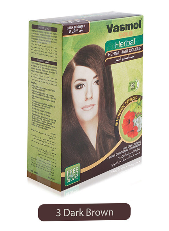 

Vatika Vasmol Gold Henna Hair Dye, 03 Dark Brown, 10gm