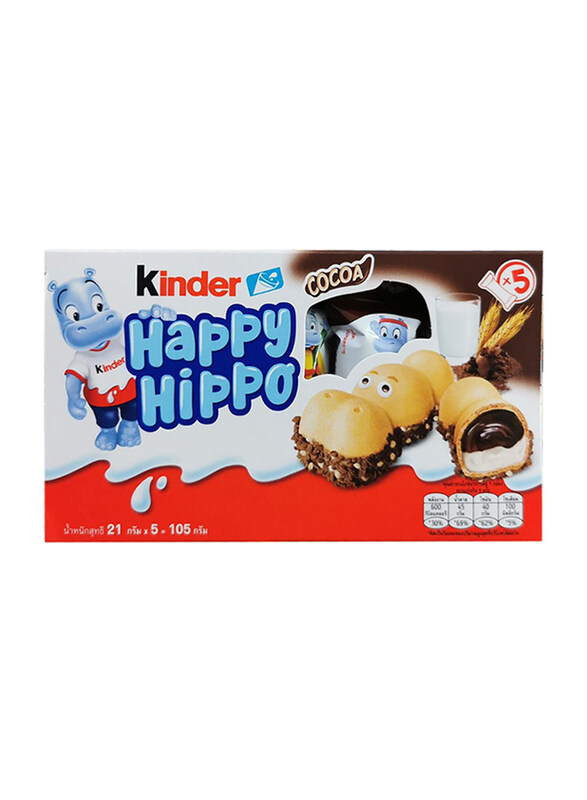 

Kinder Happy Hippo Cocoa Cream Chocolate Biscuits, 5 Pieces, 103g
