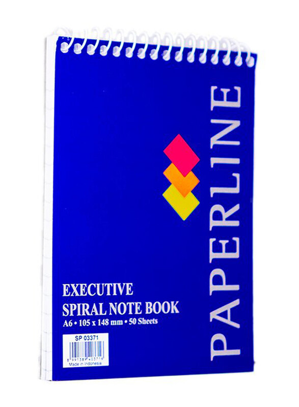 

Paperline Executive Spiral Note Book, 105 x 148mm, 50 Sheets, A6 Size, Blue