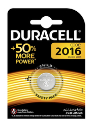 Duracell Mini Lithium Coin 3V Battery, CR2016, Silver