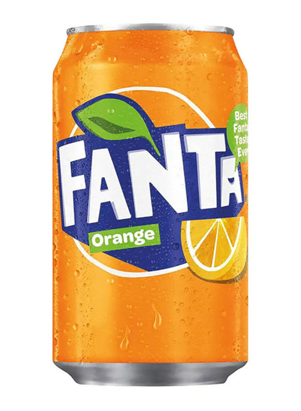 Fanta Orange Carbonated Soft Drink Can, 330ml