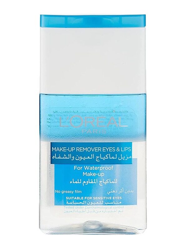 L'Oreal Paris Eye & Lips Make Up Remover, 125ml, Clear