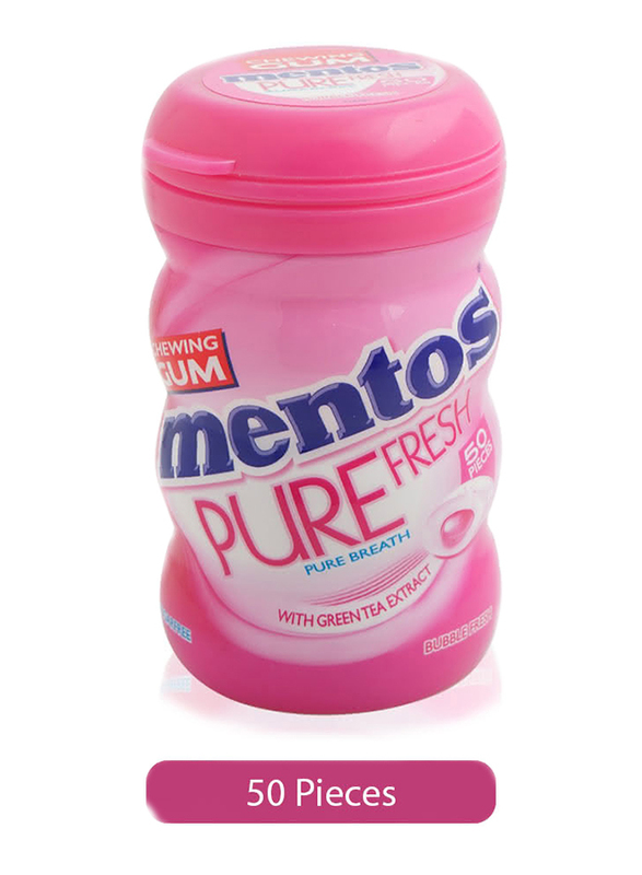 Mentos Pure Bubble Fresh Fruit Flavored Chewing Gum, 50 Pieces, 87.5g