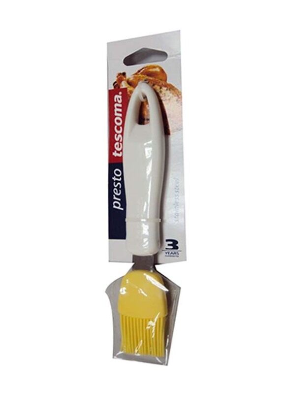 

Tescoma Presto Bakery Brush with Silicone Bristles and Plastic Handle, White/Yellow