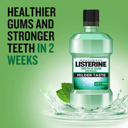 Listerine Milder Taste Soft Mint Teeth & Gum Defence Mouthwash, 500ml