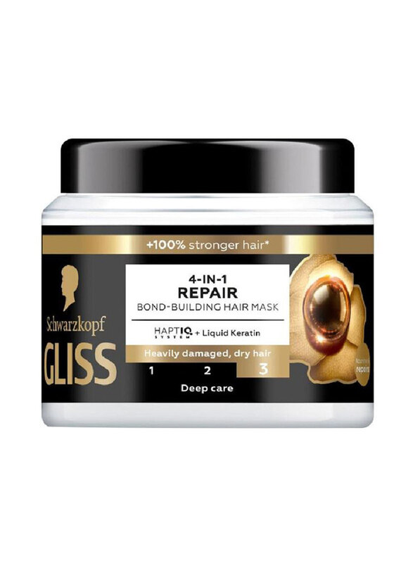 

Schwarzkopf Gliss 4in1 Repairing & Bond Building Mask with Liquid Keratin for Heavily Damaged & Dry Hair, 400ml